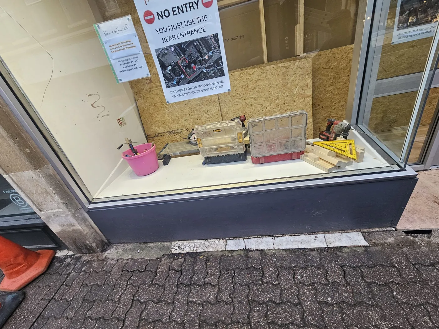 Emergency boarding-up - work in progress on one of our jobs